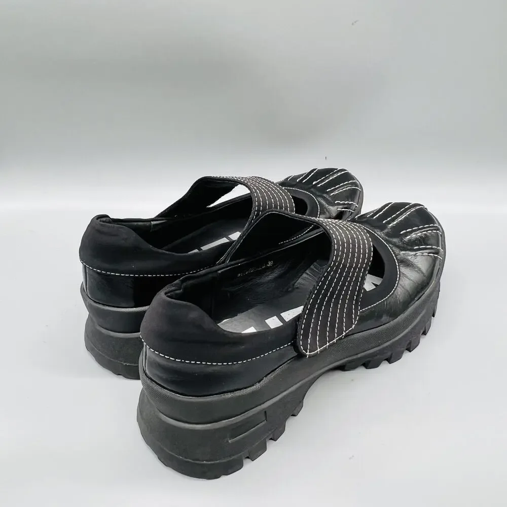 MUTMA Shoes Womens 8.5 Black Gura Platform Mary Jane Lug Sole Anthropologie